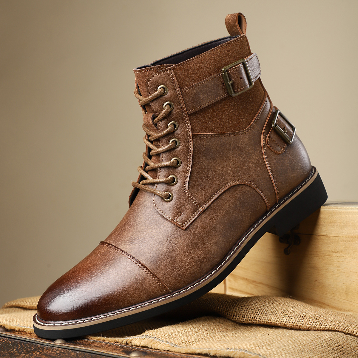 Botas con hebilla de cuero Heritage