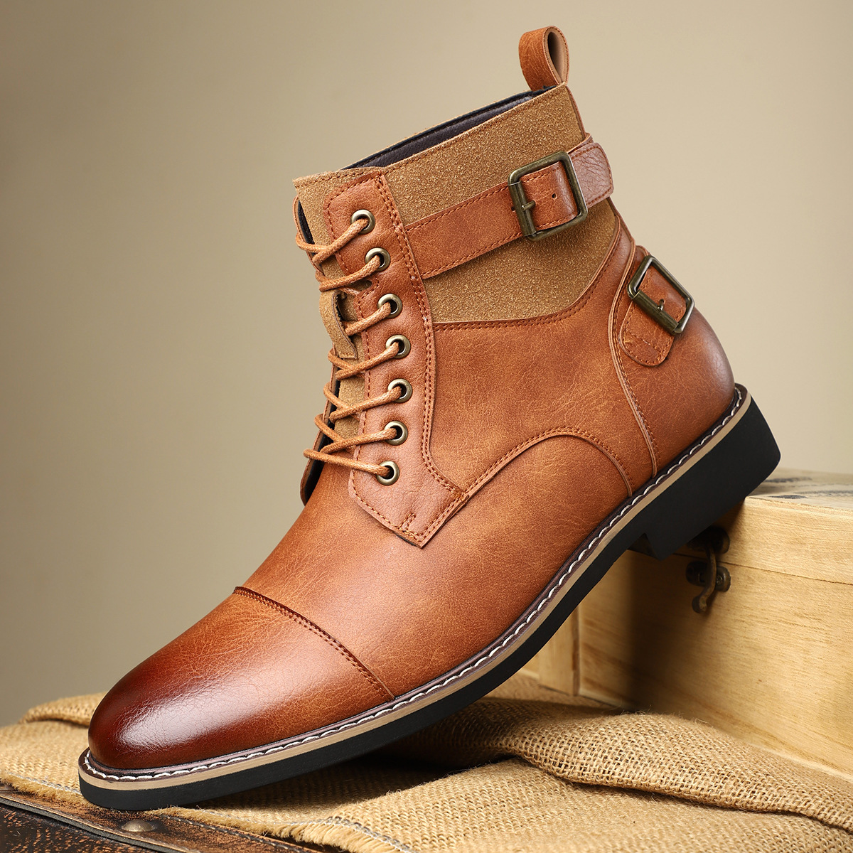 Botas con hebilla de cuero Heritage