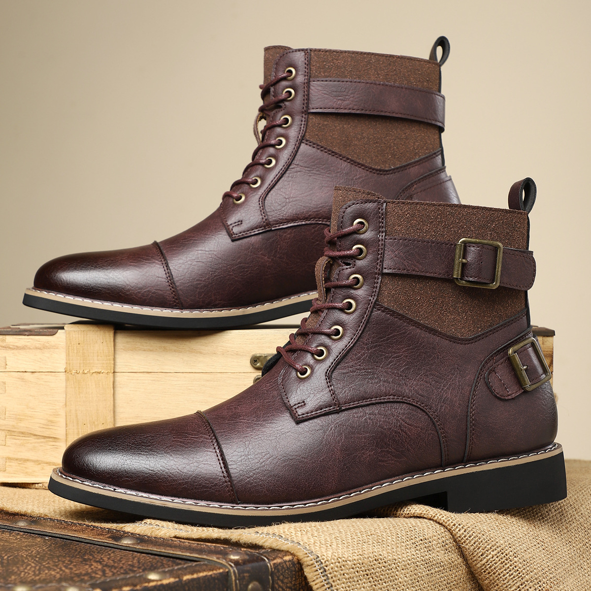 Botas con hebilla de cuero Heritage