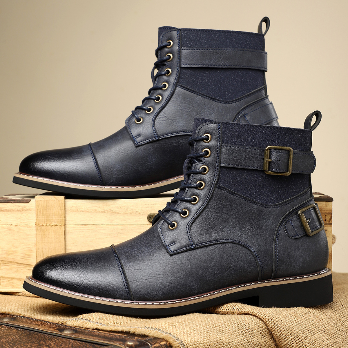 Botas con hebilla de cuero Heritage