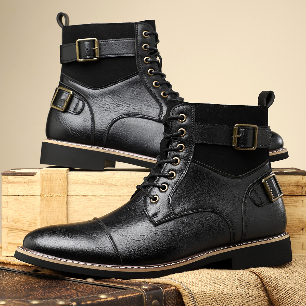 Botas con hebilla de cuero Heritage
