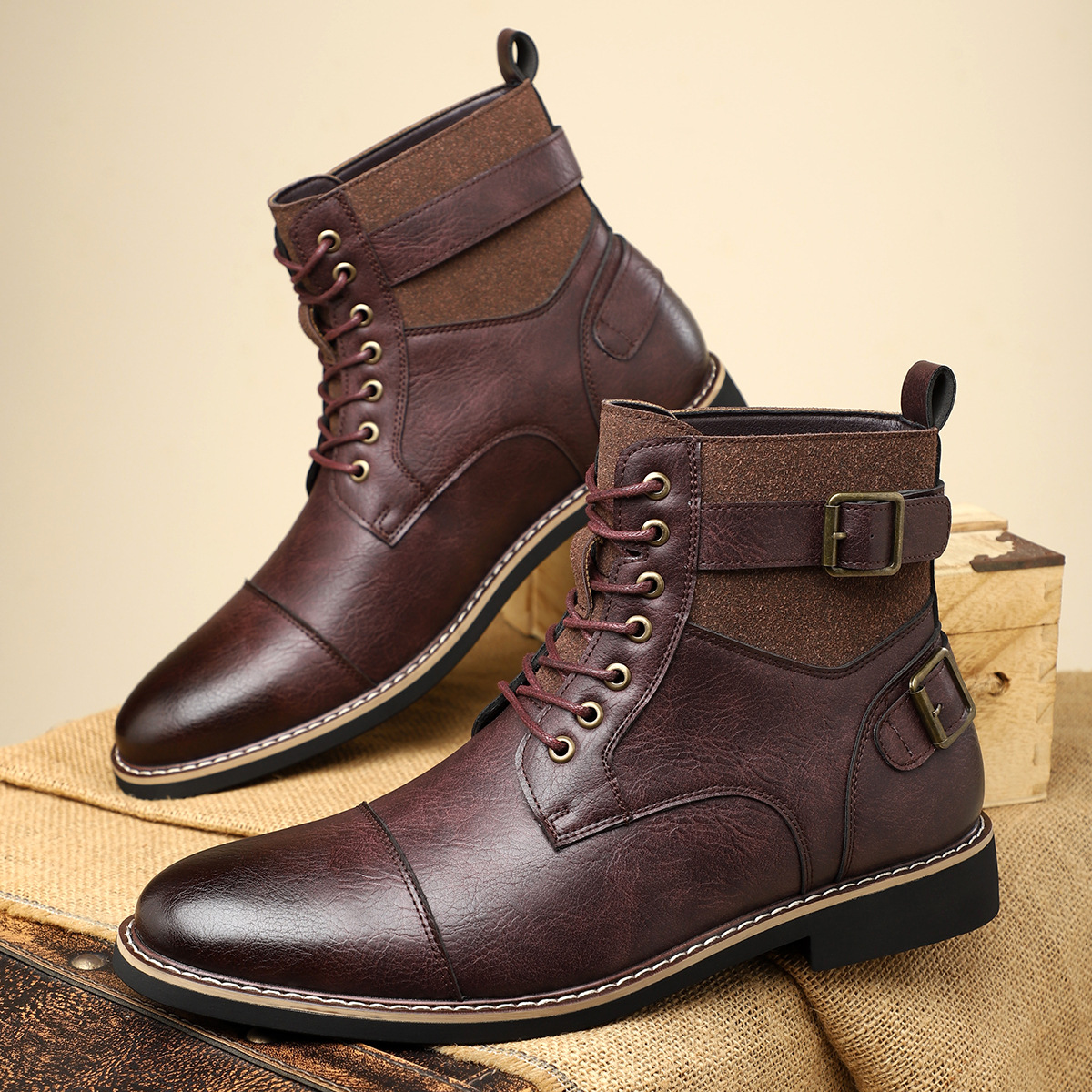 Botas con hebilla de cuero Heritage