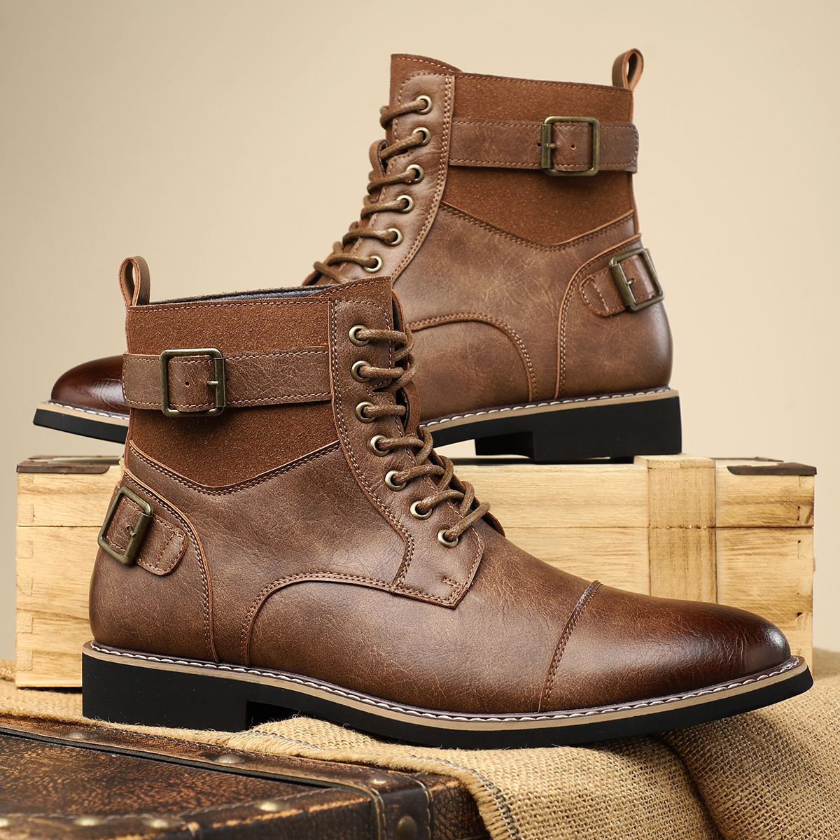 Botas con hebilla de cuero Heritage
