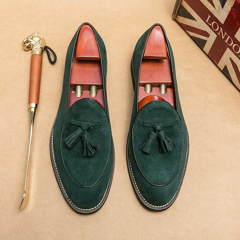 Mocasines italianos de ante de lujo