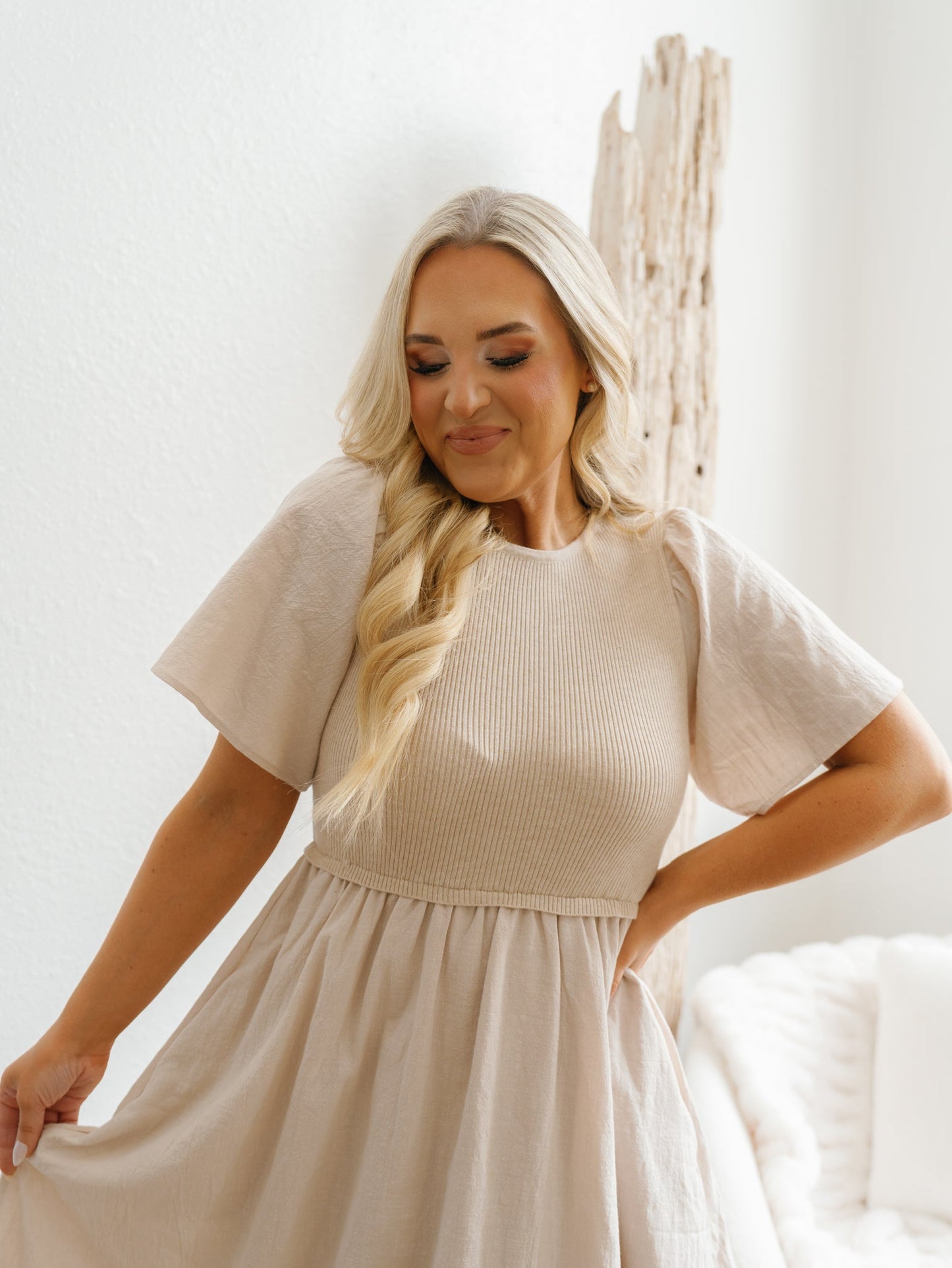 Carmen Dress - Natural - FINAL SALE