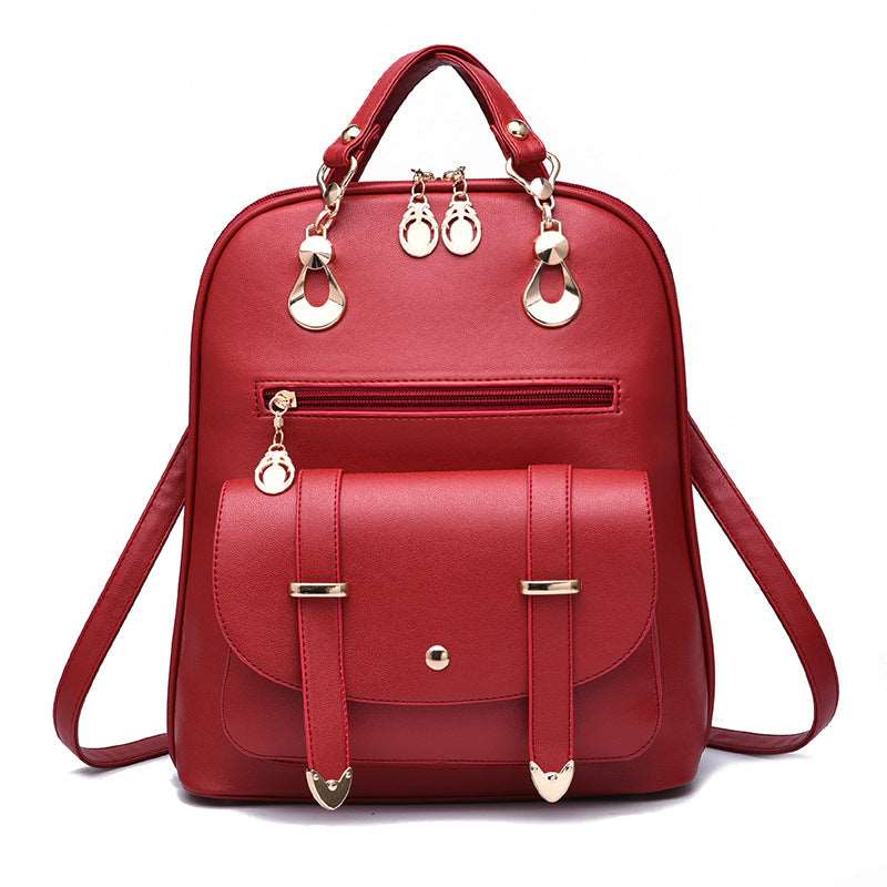 Mochila de cuero de doble uso para mujer