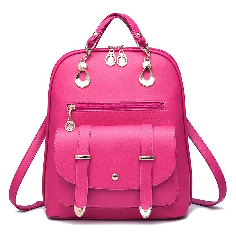 Mochila de cuero de doble uso para mujer