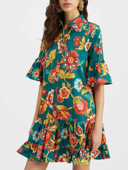 Vestido mini con estampado floral único Grace