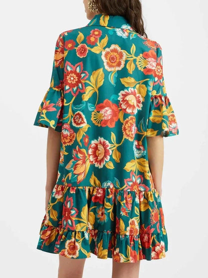 Vestido mini con estampado floral único Grace