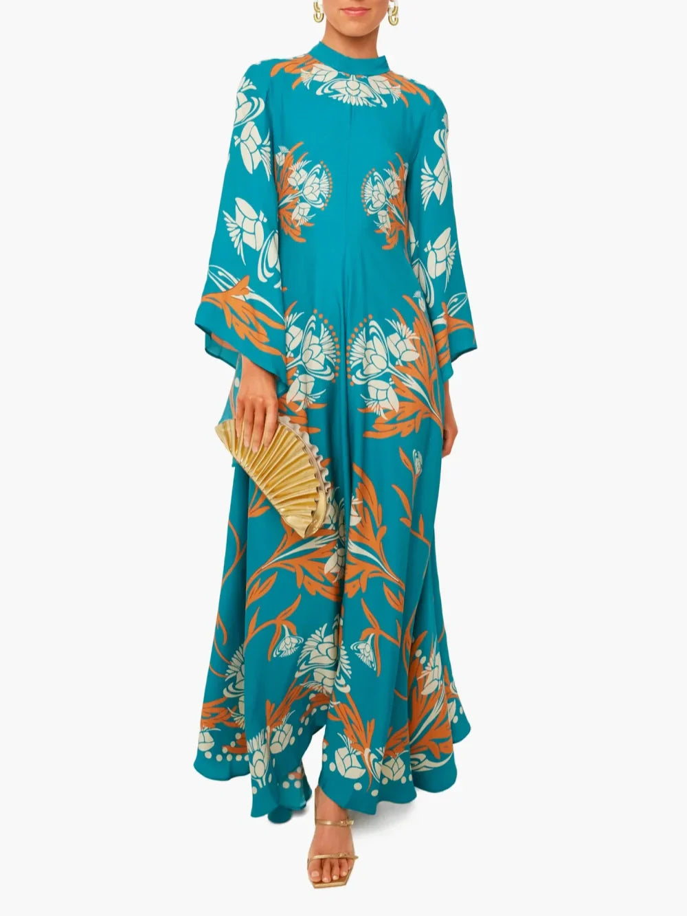 Vintage Stunning Print Maxi Dress
