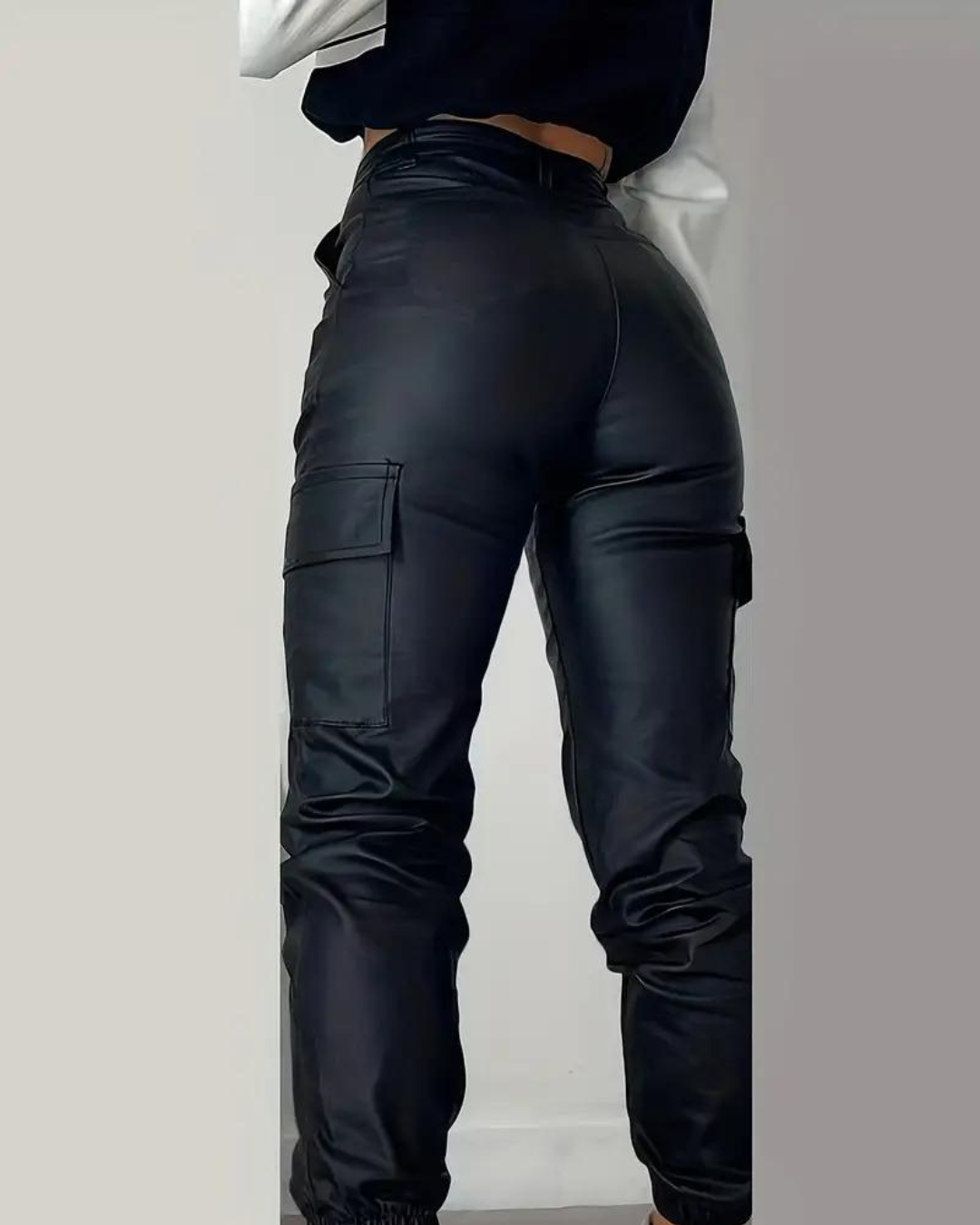 Cargo Leather Pants Piper - Black