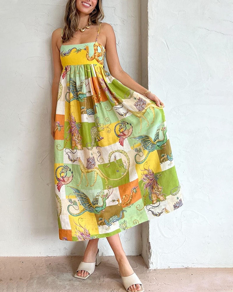 Women's Summer Vacation Print Dress