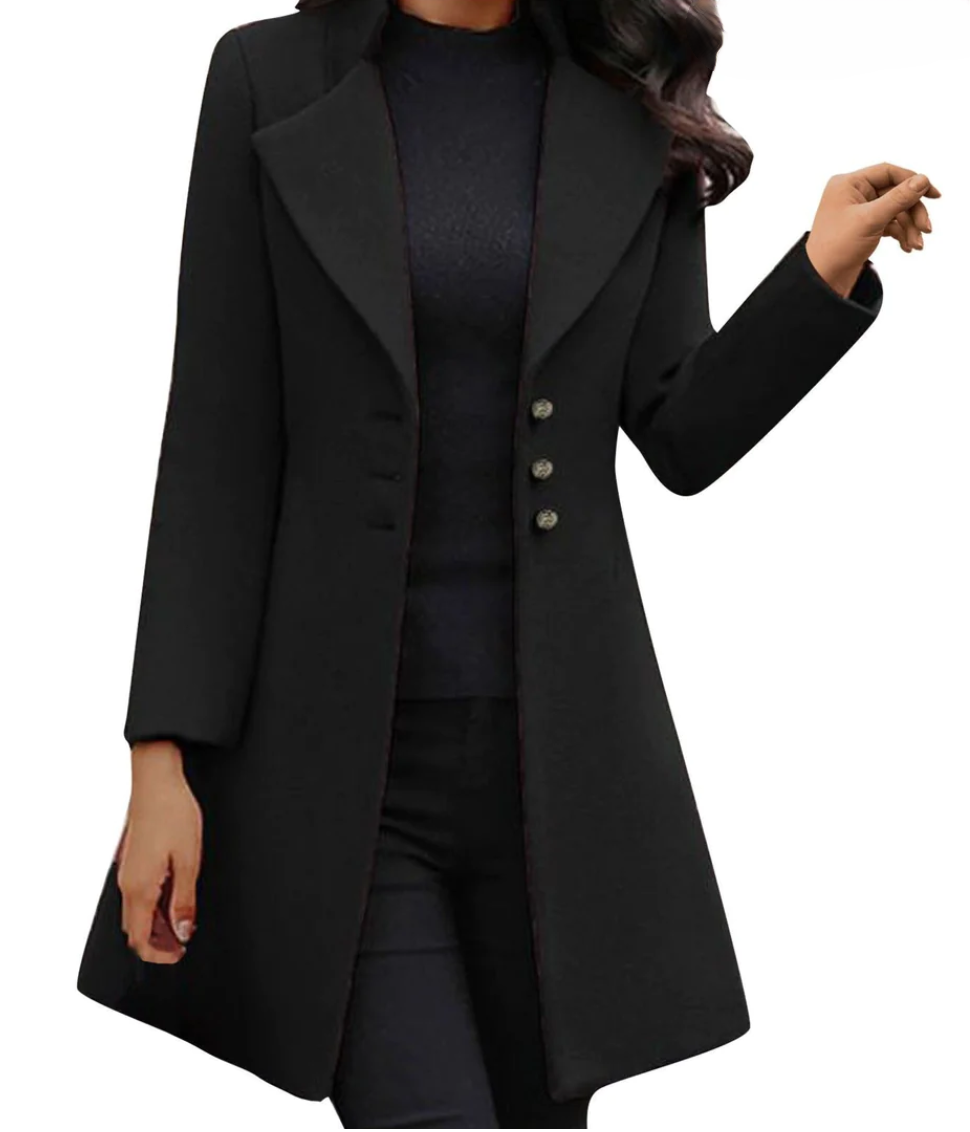 Kim - Italian woolen coat with long sleeves