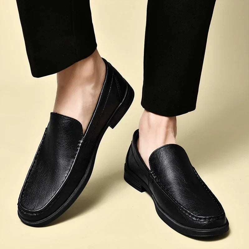 XANDER - GLIMMER LEATHER LOAFERS