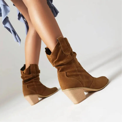 Haylee Essence - Ruched Western Boots