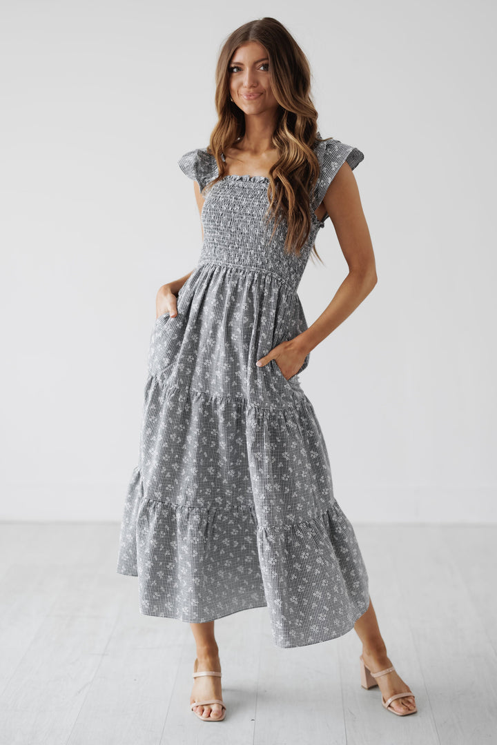 Ainsley Dress - Black/White