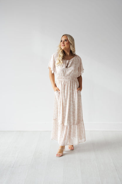 Sophia Dress - Mauve/Cream - FINAL SALE