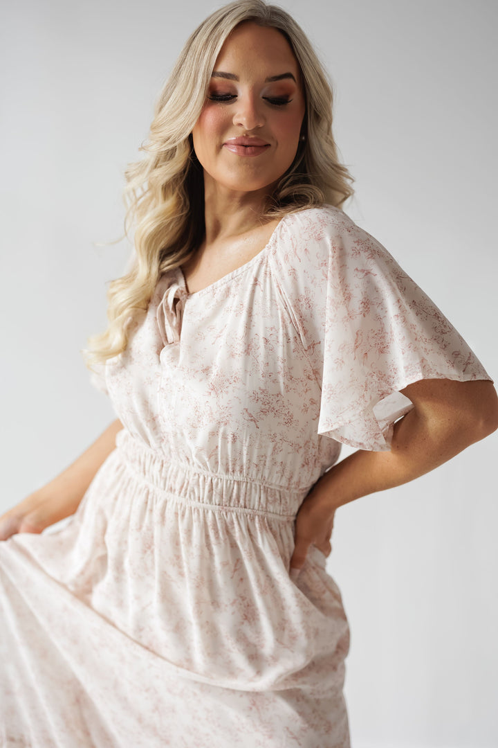 Sophia Dress - Mauve/Cream - FINAL SALE