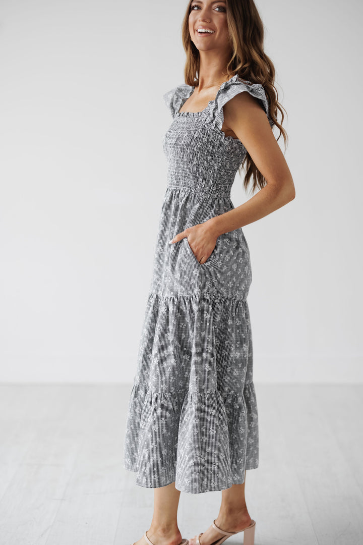 Ainsley Dress - Black/White