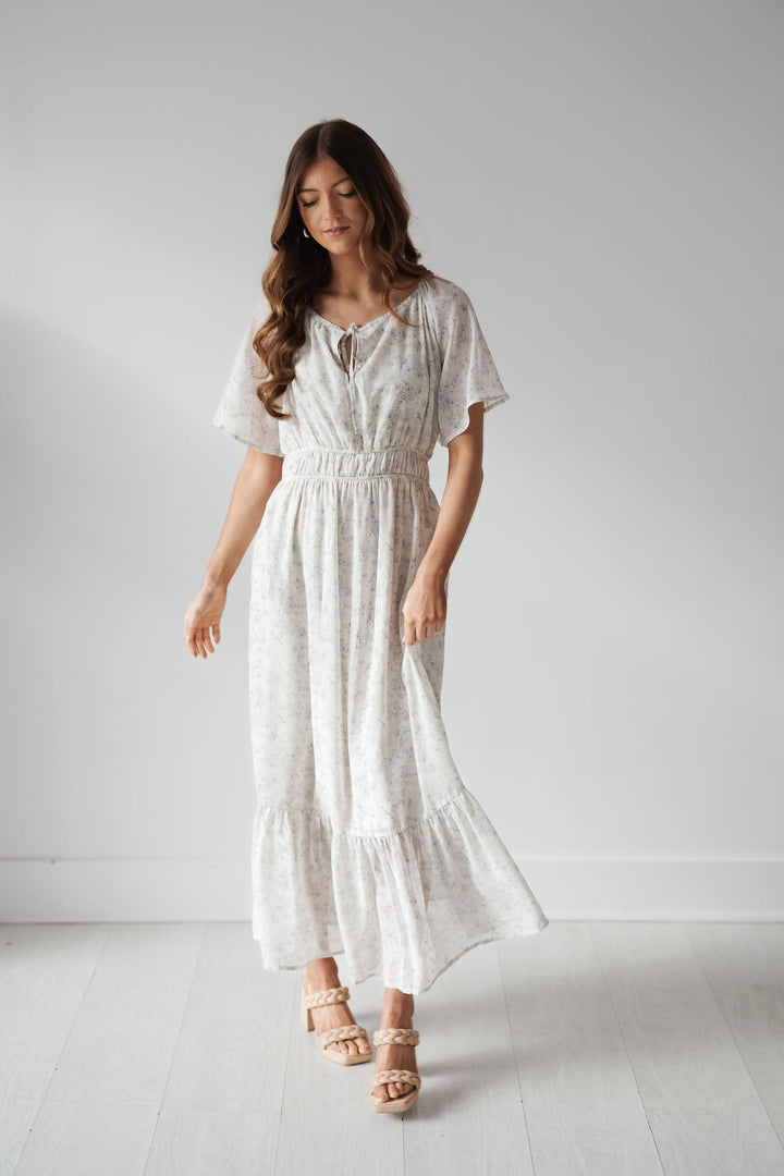 Sophia Dress - Blue/Cream - FINAL SALE