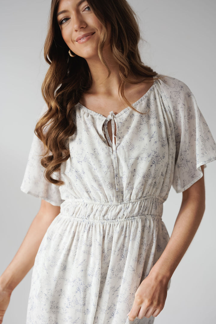 Sophia Dress - Blue/Cream - FINAL SALE