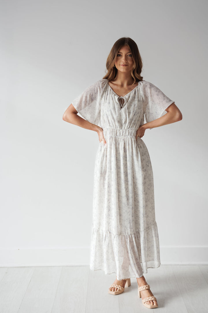 Sophia Dress - Blue/Cream - FINAL SALE