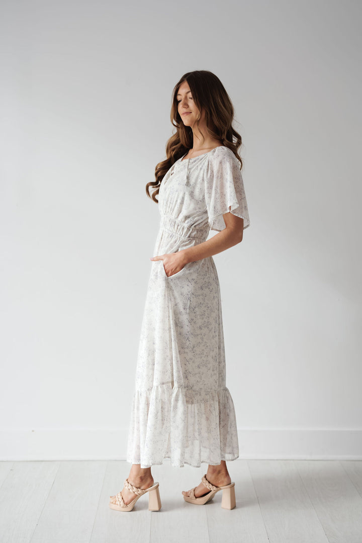 Sophia Dress - Blue/Cream - FINAL SALE