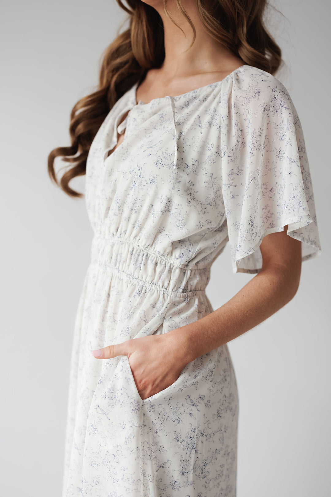 Sophia Dress - Blue/Cream - FINAL SALE