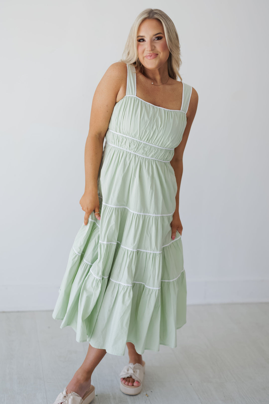 Caroline Dress - Sage