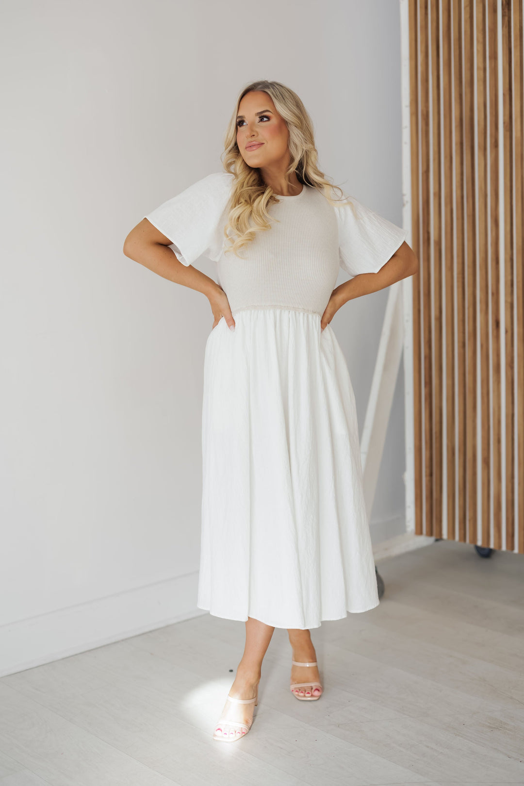 Carmen Dress - Oatmeal/Off White - FINAL SALE