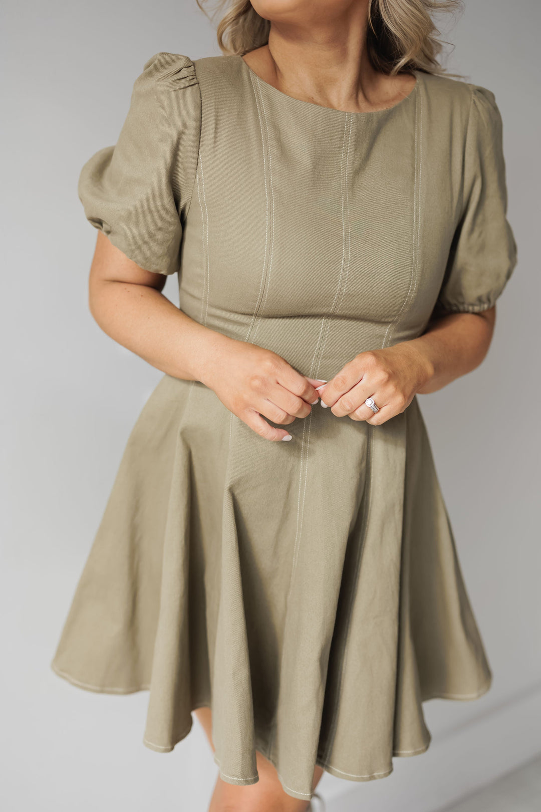 Rachel Mini Dress - Olive - FINAL SALE