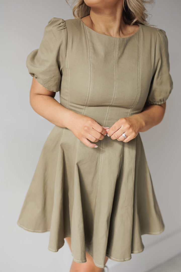 Rachel Mini Dress - Olive - FINAL SALE