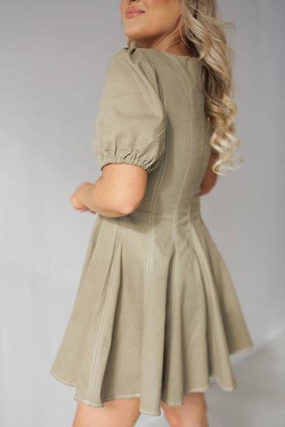 Rachel Mini Dress - Olive - FINAL SALE