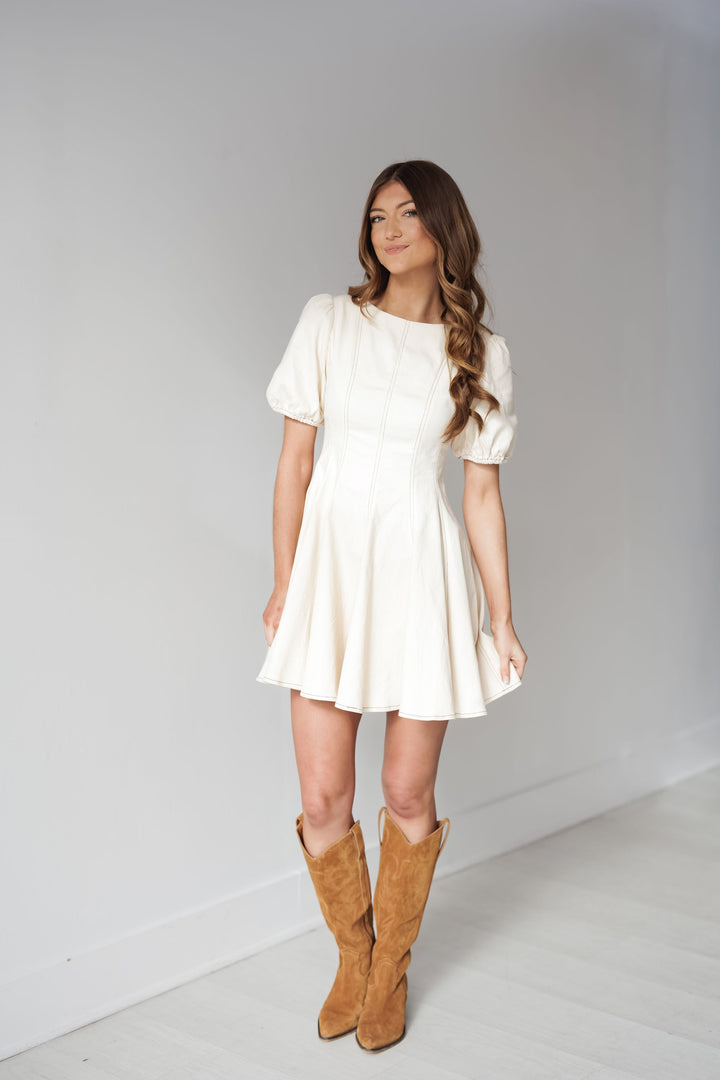 Rachel Mini Dress - Cream