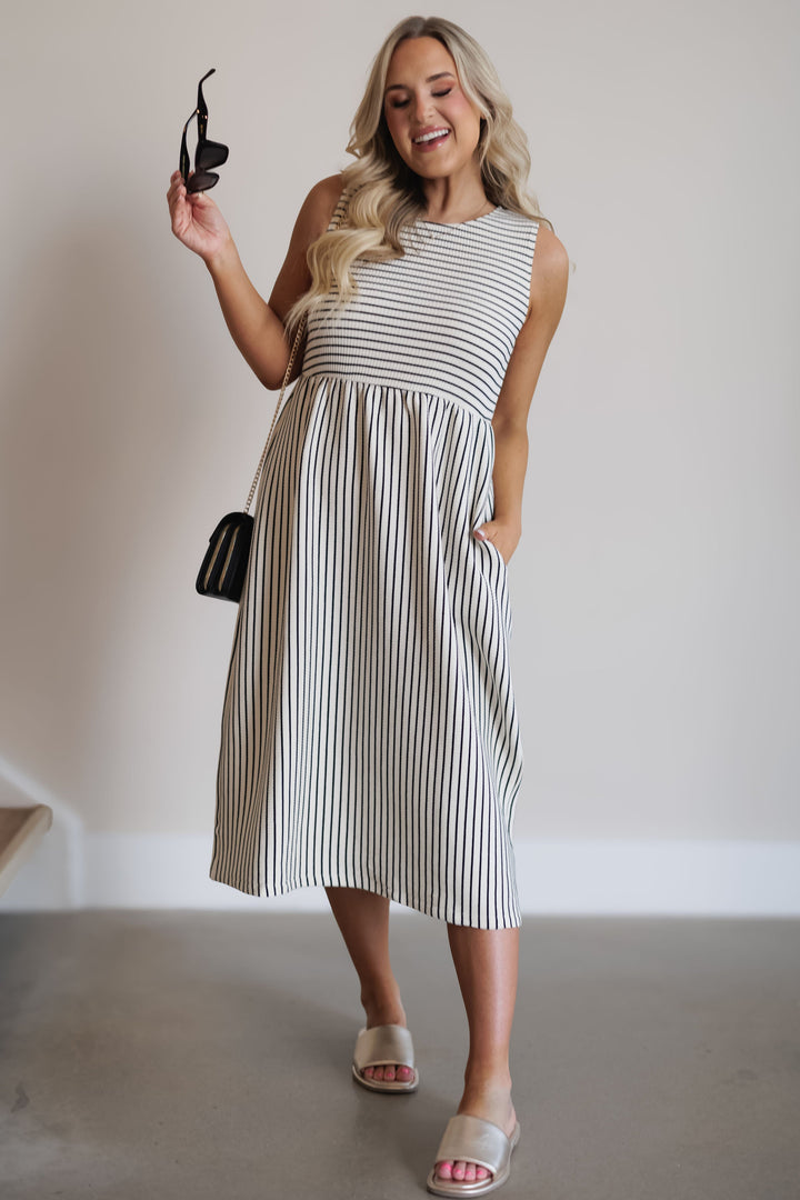 Brynlee Dress - Black/Cream