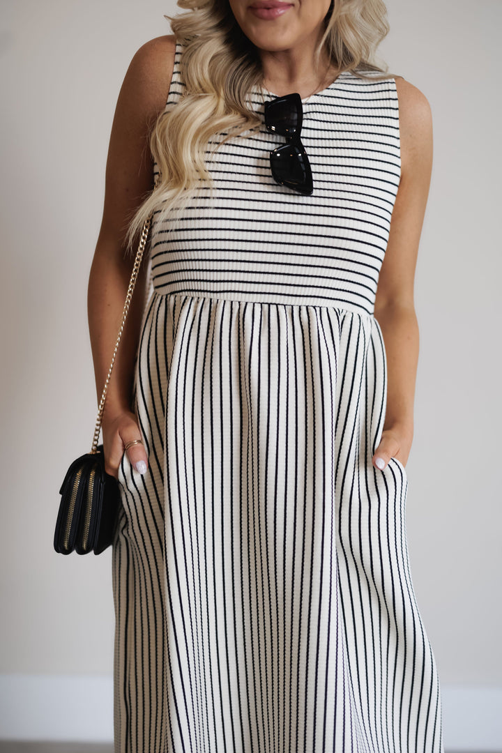 Brynlee Dress - Black/Cream