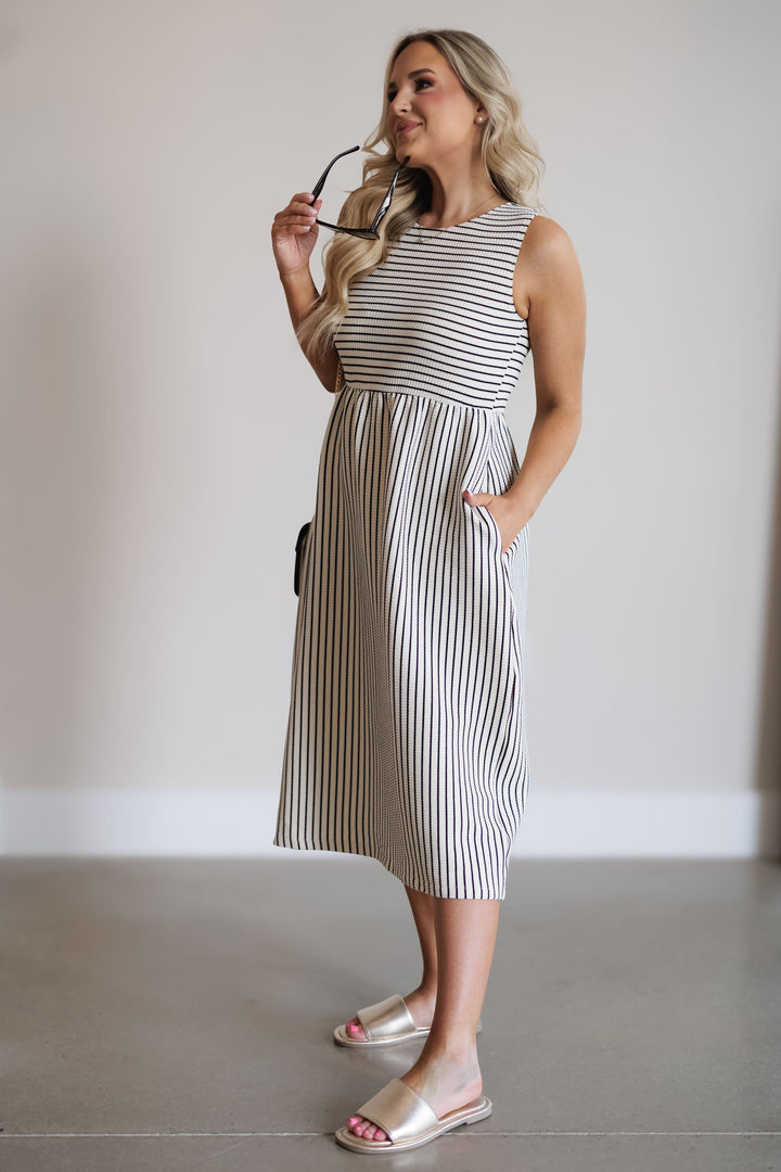 Brynlee Dress - Black/Cream