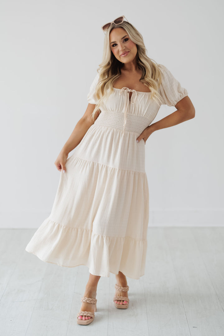 Mariah Midi Dress - Cream