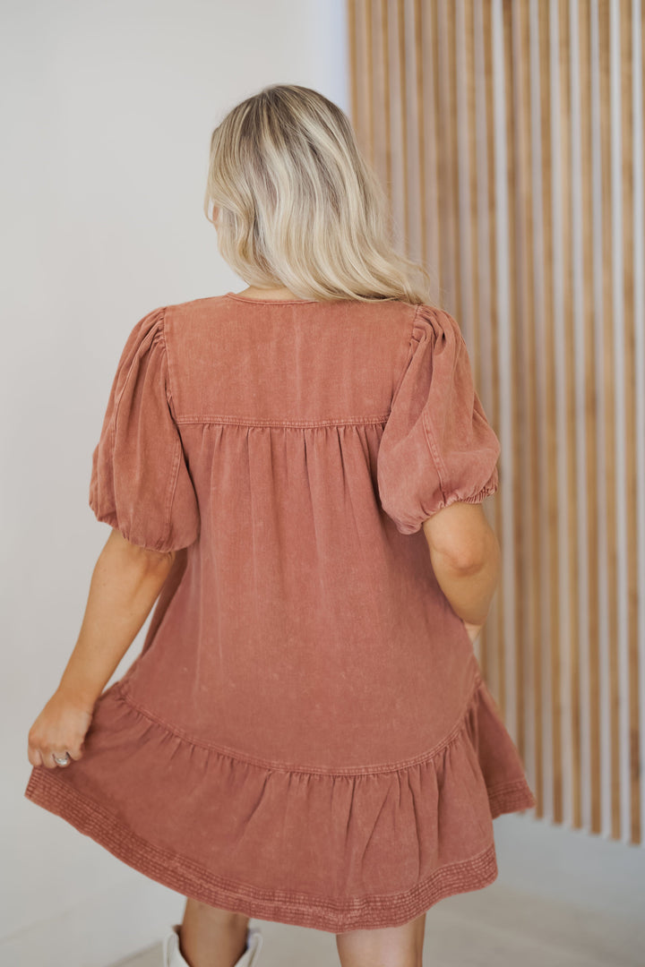 Riley Dress - Rust - FINAL SALE