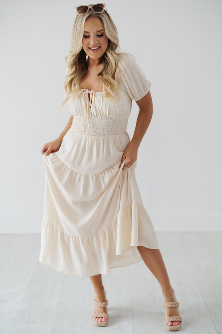 Mariah Midi Dress - Cream