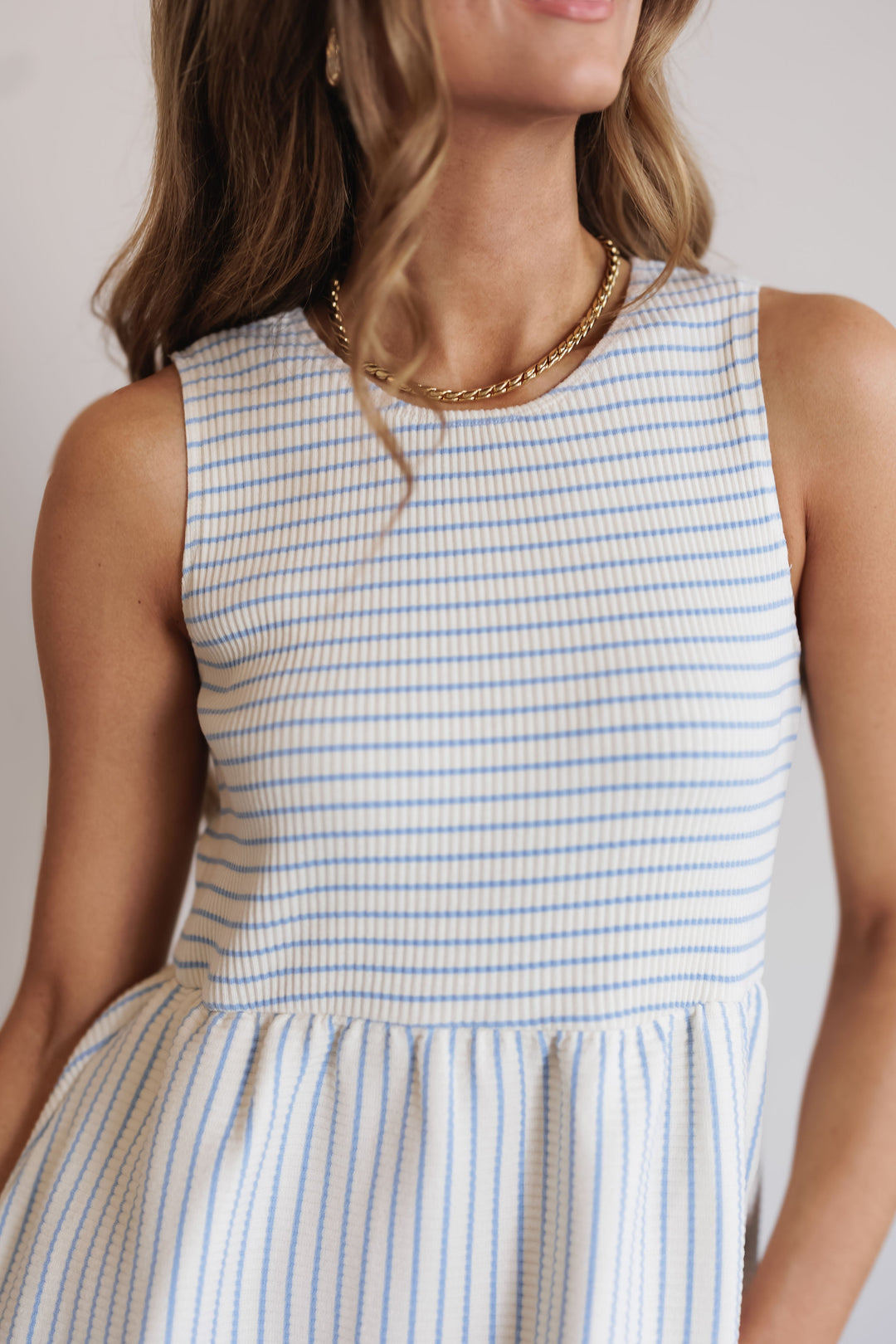 Brynlee Dress - Sky/Cream