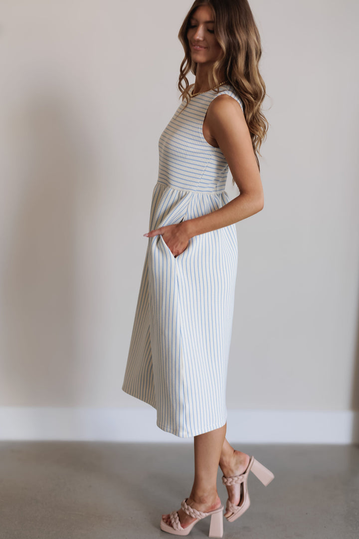 Brynlee Dress - Sky/Cream
