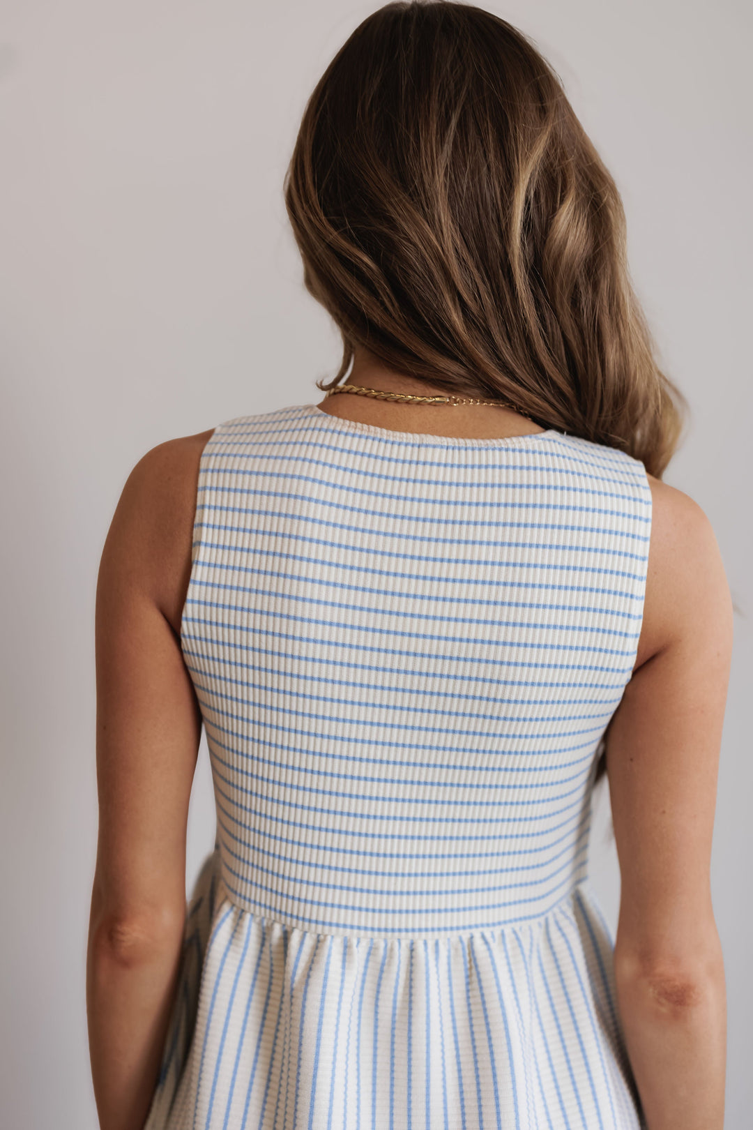 Brynlee Dress - Sky/Cream