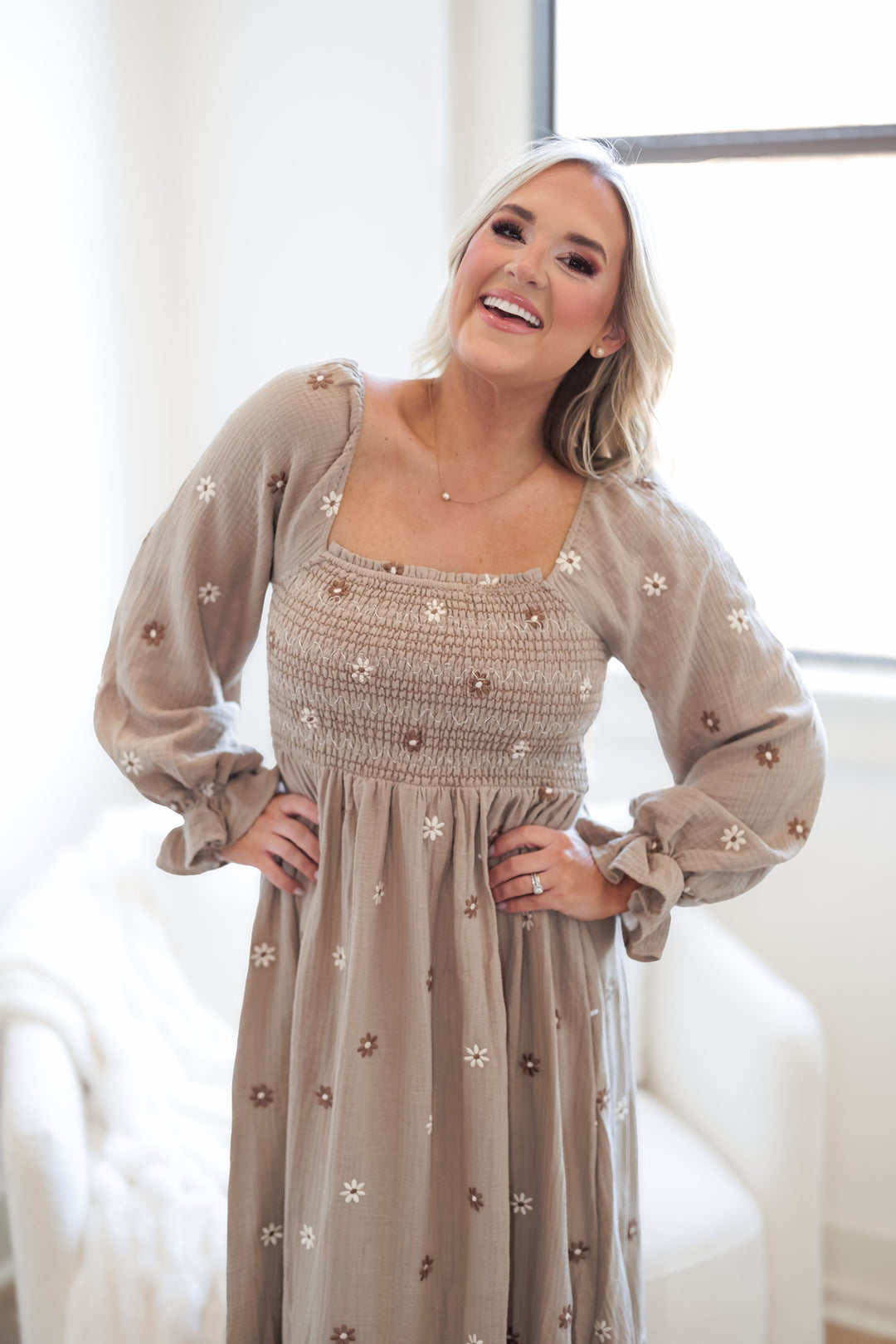 Brooke Dress - Grey Taupe - FINAL SALE