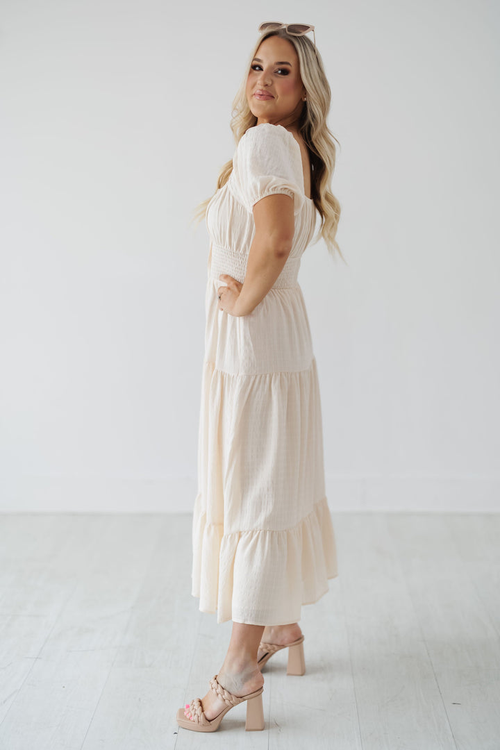 Mariah Midi Dress - Cream