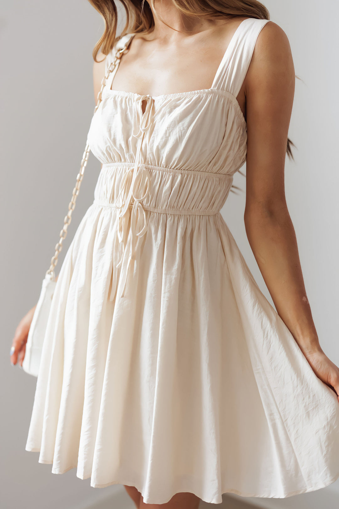 Kelly Mini Dress - Light Khaki