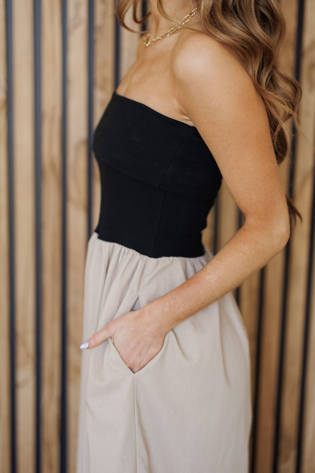 Timeless Trend Maxi Dress - Black/Tan