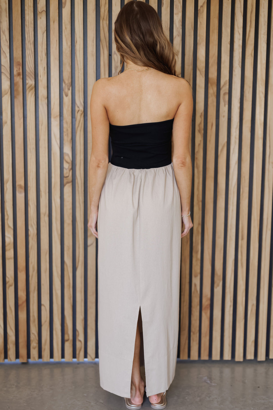 Timeless Trend Maxi Dress - Black/Tan