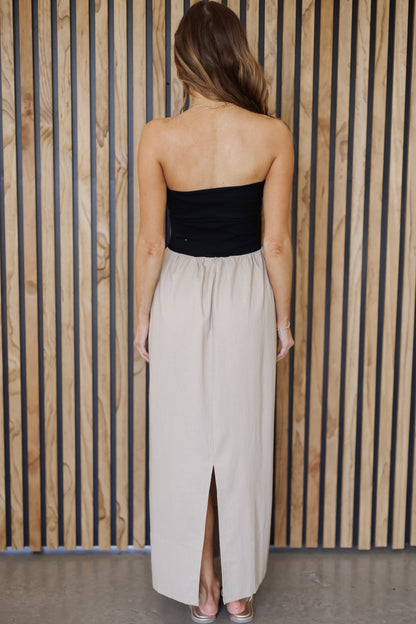 Timeless Trend Maxi Dress - Black/Tan