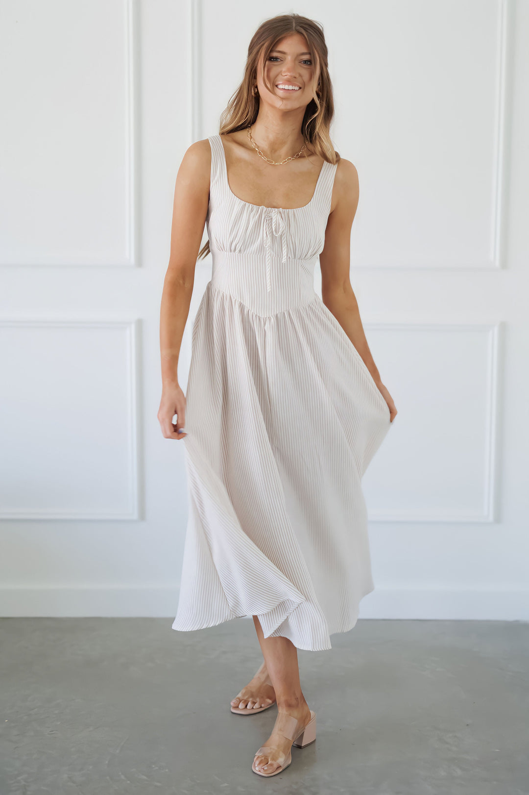 Lainey Dress - Light Taupe